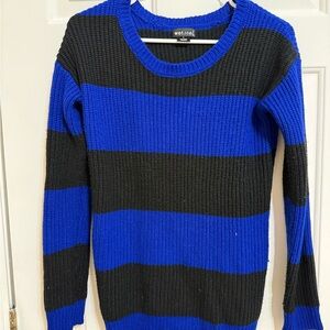 Wet Seal Bold Blue and Black Knit Sweater